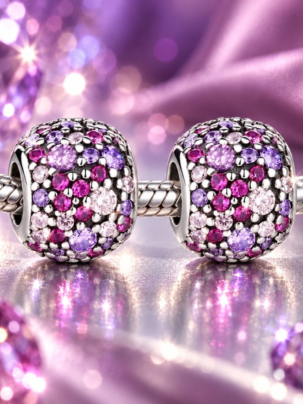 PAIR*** Pink/Purple Round Chams